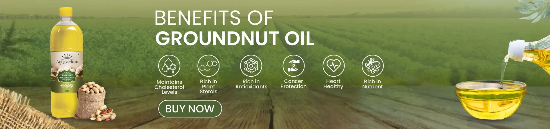 Benefits of Cold Pressed Groundnut Oil by Ayurvedam