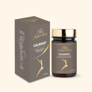 A bottle of Calright Tablet by Ayurvedam containing 60 tablets