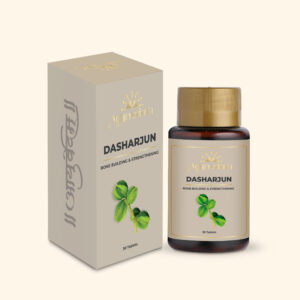 A bottle of Dasharjun Tablet by Ayurvedam containing 60 tablets
