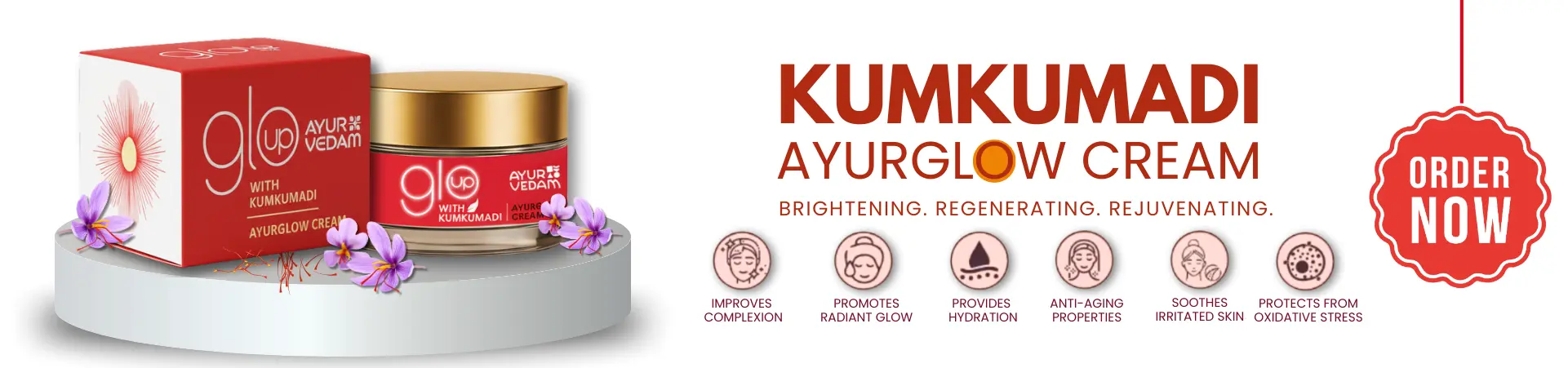 Ayurvedam Kumkumadi Ayurglow Cream Banner
