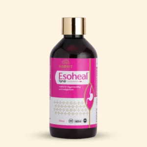 A bottle of Esoheal Syrup 100ml
