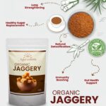 A packet of Organic Jaggery along with its key benefits