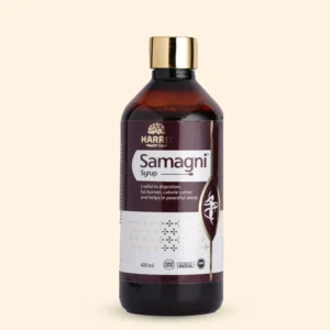A bottle of Samagni Syrup 100ml