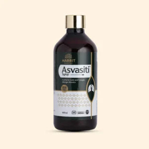 A bottle of Asvasiti Syrup by Ayurvedam
