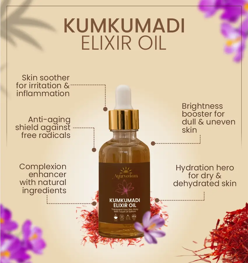 Key Benefits of Kumkumadi Elixir Oil by Ayurvedam