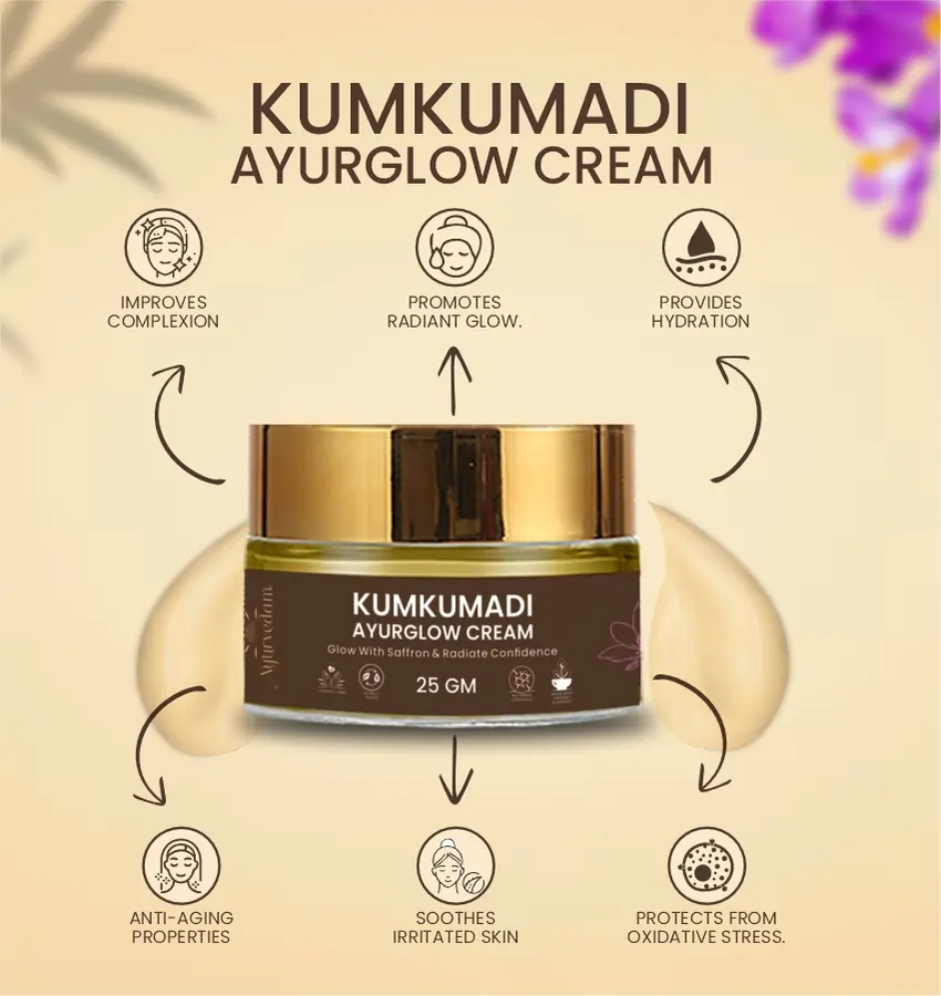 Key Benefits of Kumkumadi Ayurglow Cream by Ayurvedam