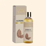 A bottle of Cold Pressed Pure Almond Oil by Ayurvedam 100ml