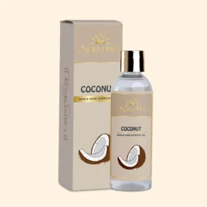 A bottle of Cold Pressed Coconut Oil by Ayurvedam 100ml