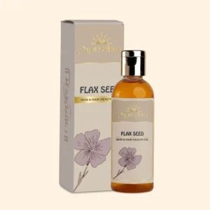 A bottle of Cold Pressed Flaxeed Oil by Ayurvedam 100ml