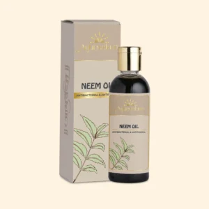 A bottle of Cold Pressed Neem Oil by Ayurvedam 100ml
