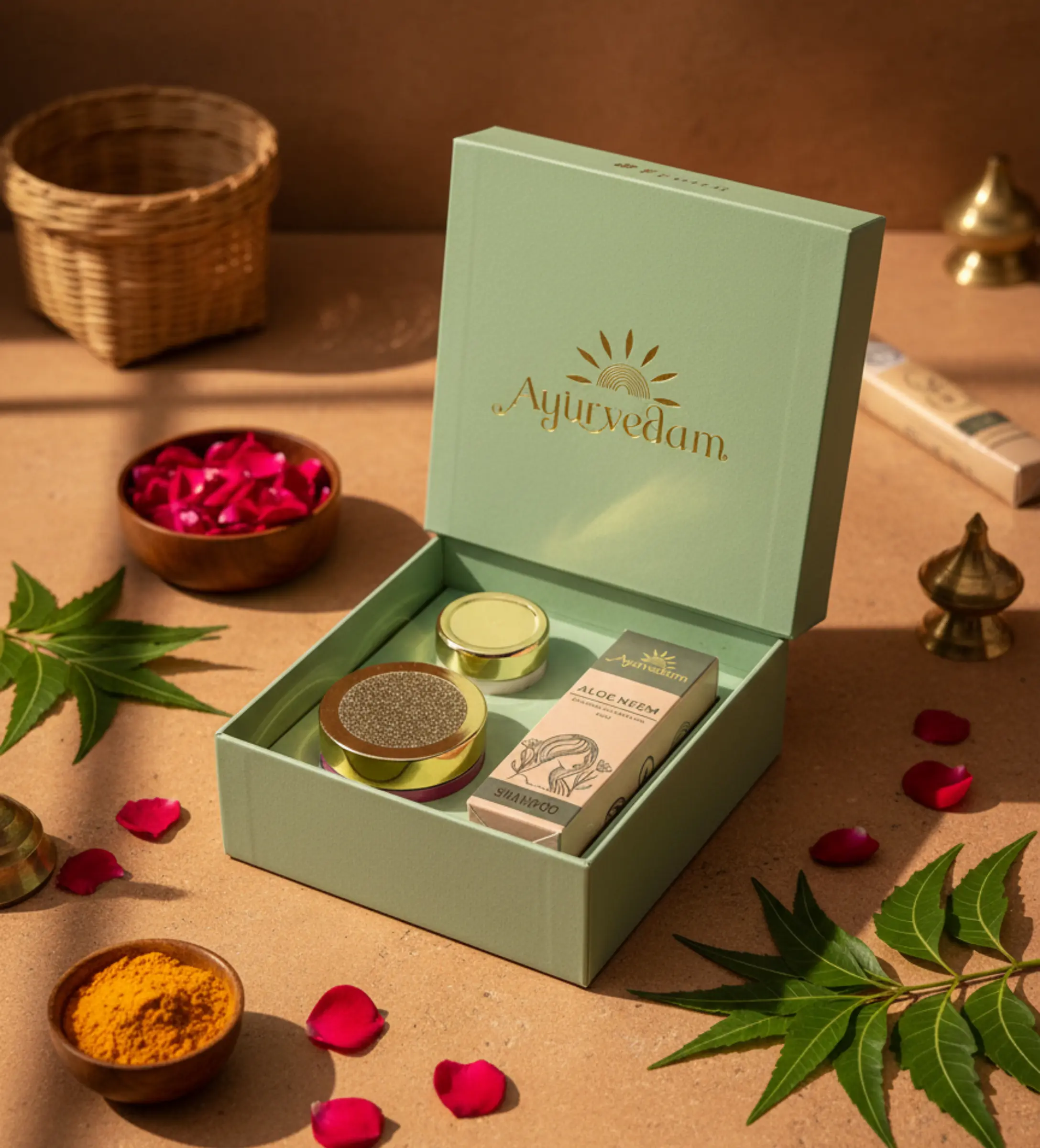 Ayurvedam's Peaceful peach giftbox (3pc) mobile gifting banner