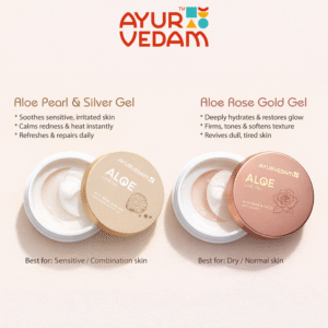Ayurvedam Aloe Luxe Gel Combo - Aloe Rose Gold for Dry Skin and Aloe Pearl & Silver for Sensitive Skin benefits